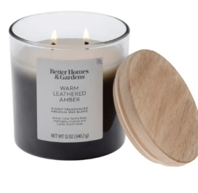 Better Homes & Gardens Warm Leathered Amber Scented 2-Wick Ombre Jar Candle 12oz
