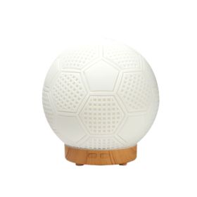 1pc Air Humidifier; Creative Football Shape Home USB Desktop Aroma Diffuser Home Air Humidifier Ultrasonic Air Humidifier With Colorful Atmospher (Color: Yellow Wood Base)